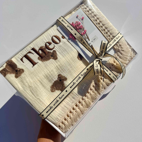 Dusty Pink Personalized Muslin 100% Cotton Blanket DreamBuy