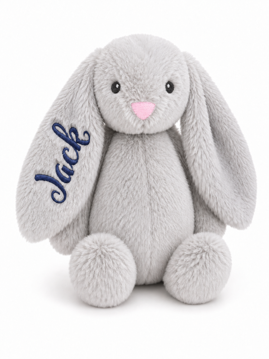Personalised Grey Bunny Toy