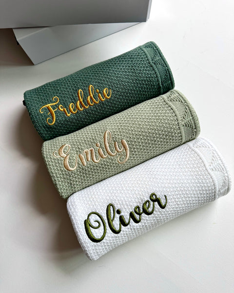 Personalised Baby Blanket Knitted