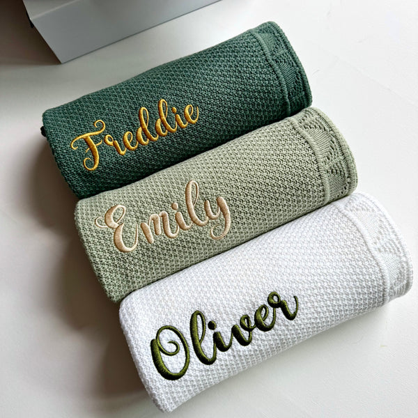 Personalised Baby Blanket Knitted