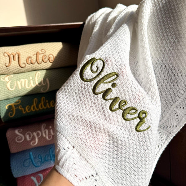 Personalised Baby Blanket Knitted