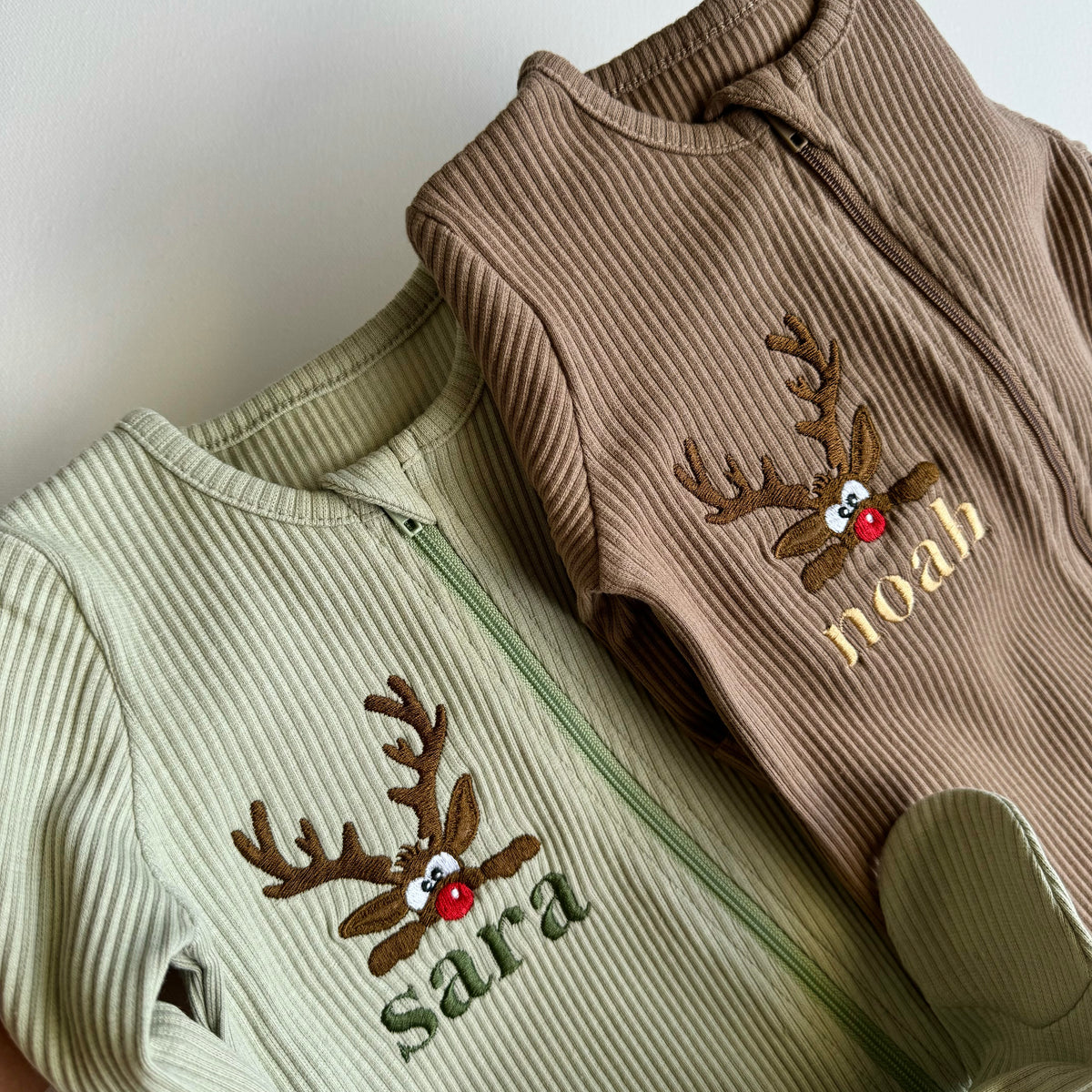 Christmas Reindeer Zip Sleepsuit DreamBuy