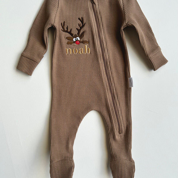 Christmas Reindeer Zip Sleepsuit DreamBuy