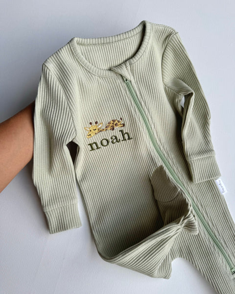 Safari Theme Personalised Zip Romper DreamBuy