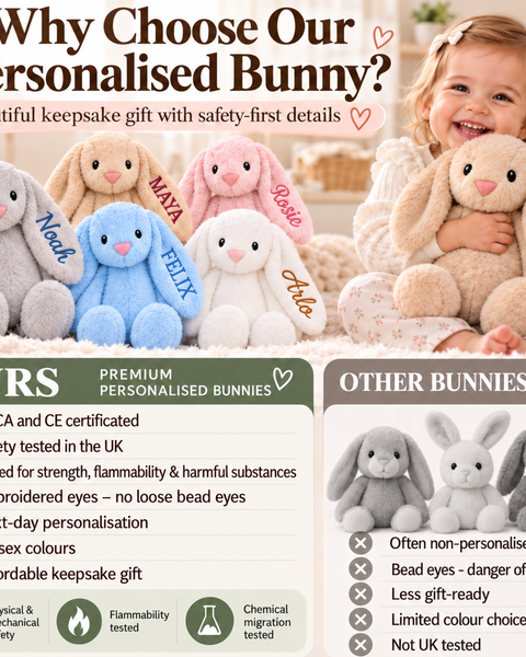 Personalised Grey Bunny Toy
