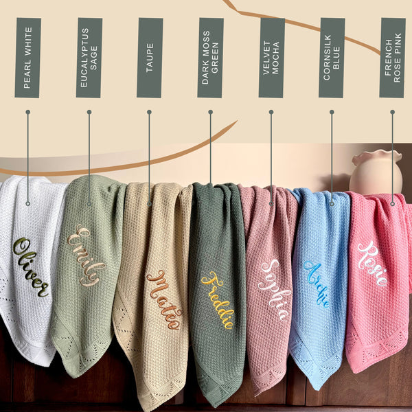 Personalised Baby Blanket Knitted