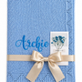 Cornsilk Blue Personalised Baby Blanket Knitted
