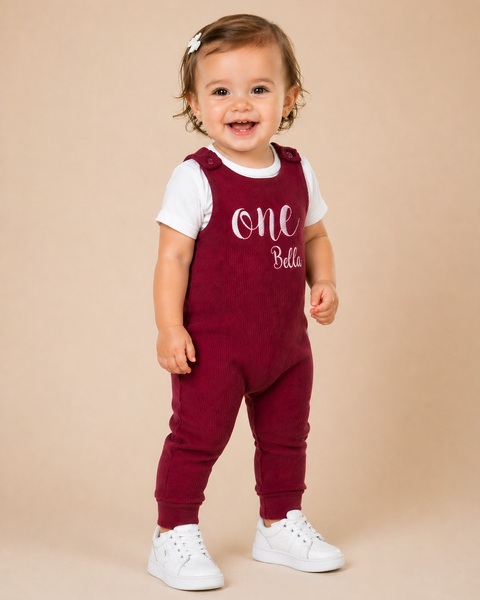 Claret Red Personalised or Plain Dungarees