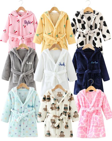 Carrot Print Personalised Embroidered Baby Robe